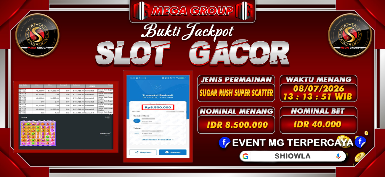 Bukti JP situs Shiowla hari Rabu, 08 Juli 2026