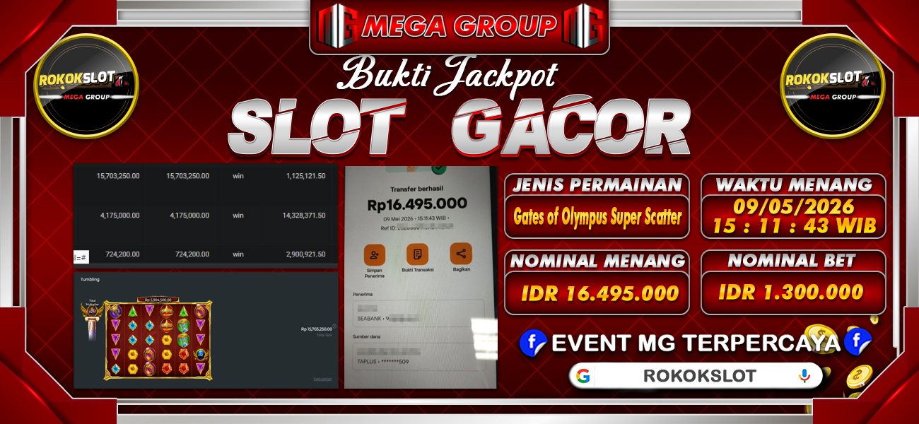Bukti JP situs Rokokslot hari Jumat, 08 Mei 2026
