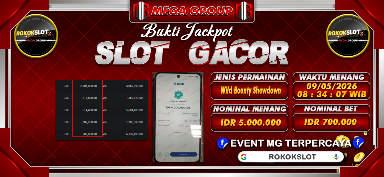Bukti JP situs Rokokslot hari Jumat, 08 Mei 2026